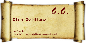 Olsa Ovidiusz névjegykártya
